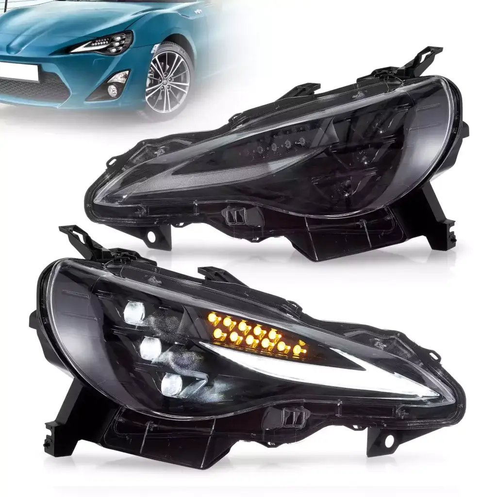 Vland Headlights For 12–21 Toyota 86GT86, Subaru Brz, Scion Frs WTriple LED Projector YAA-FT86-0297B (1)
