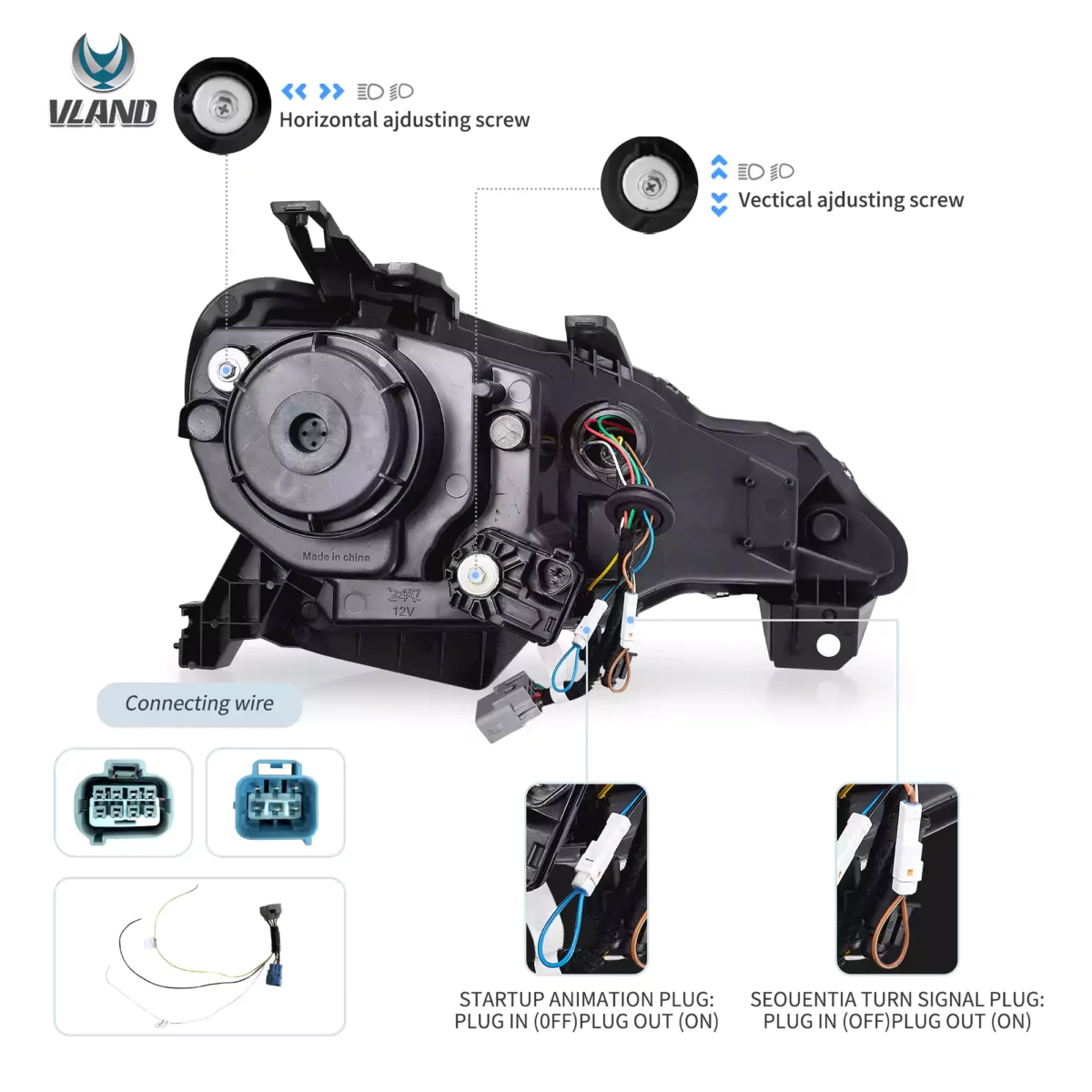 Vland Headlights For 12–21 Toyota 86GT86, Subaru Brz, Scion Frs WTriple LED Projector YAA-FT86-0297B-1 (4)