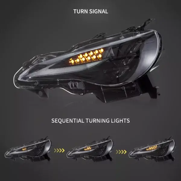 Vland Headlights For 12–21 Toyota 86GT86, Subaru Brz, Scion Frs WTriple LED Projector YAA-FT86-0297B (2)