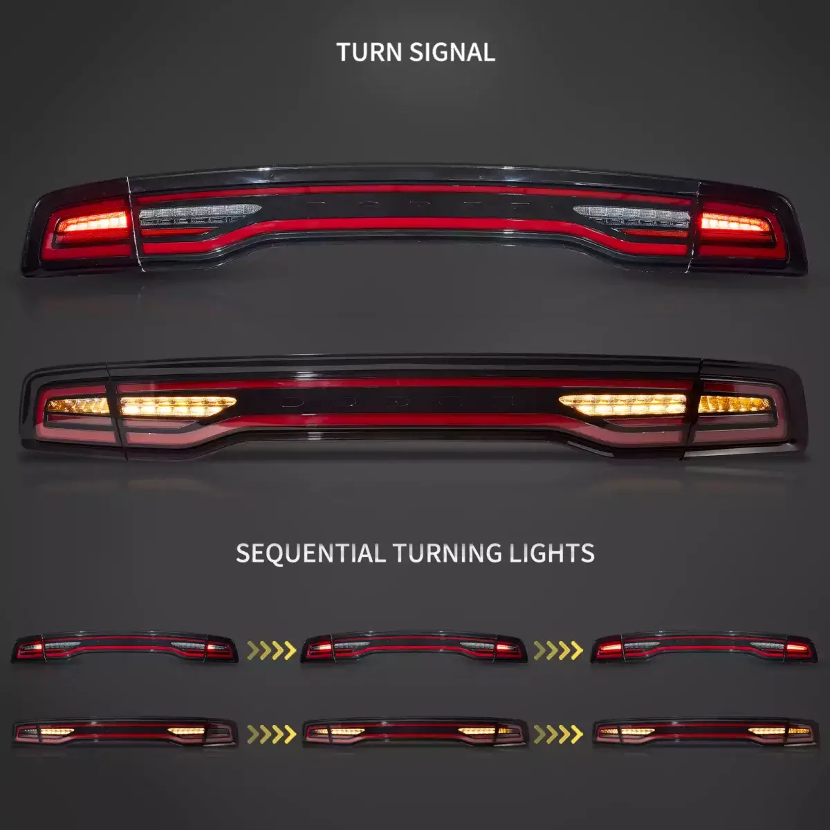 2011-2014 Dodge Charger Tail Lights Vland Full LED WStart-Up Animation Red turn signal YAB-CHR-0560-TM1RC (2)