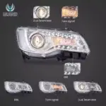 Vland 2011-2023 Chrysler 300C Headlights WLED Dual Beam Projector Chorme YAA-KLS-2077-2D41A (3)