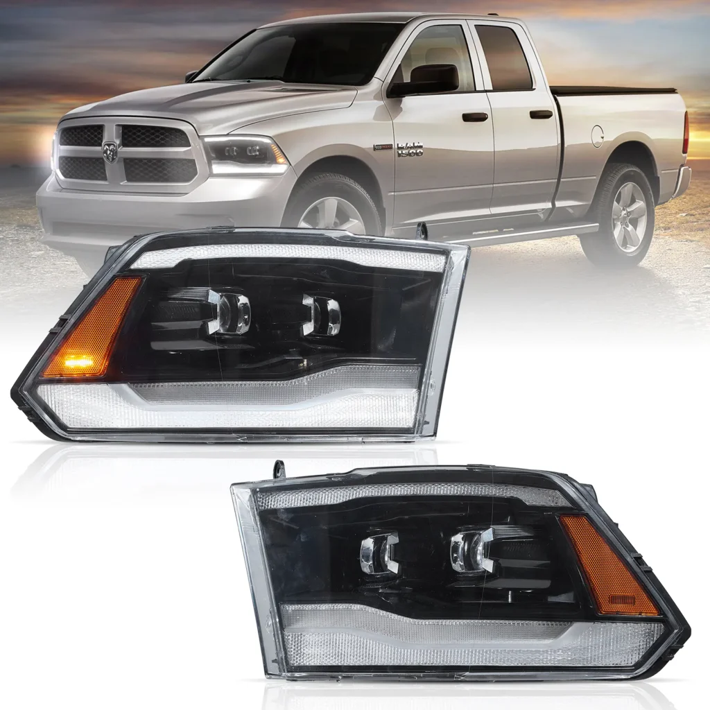 Vland 09-18 Dodge Ram 1500 2500 3500 HeadLights Full LED Black YAX-RM-6002B (1)