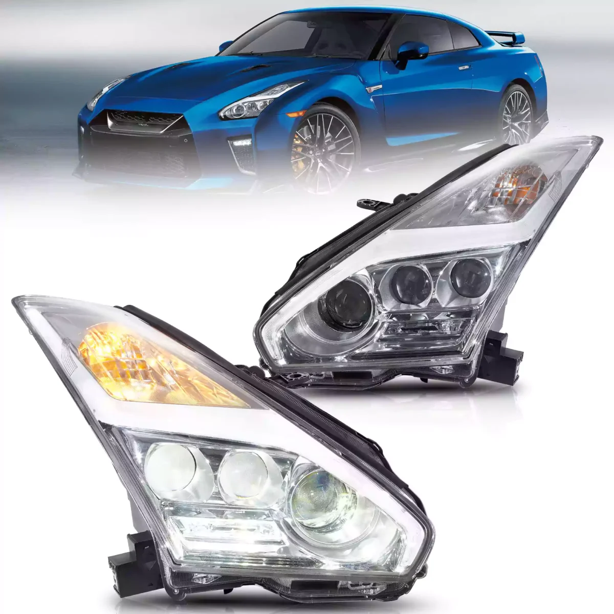Vland 08-23 Nissan GT-R R35 LED Headlights YAA-GTR-2074-2P32A (1)