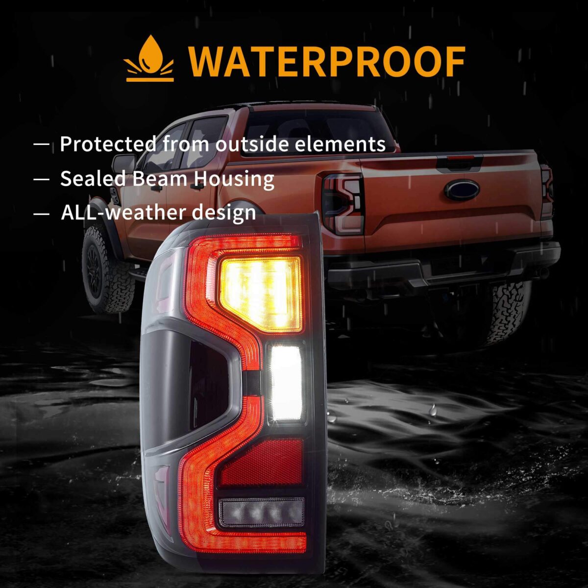 Vland 22-UP Ford Ranger LED Tail Lights With Start-up Animation YAB-RG-2063 (4)