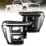 2021-2024 Ford F150 Vland Full BI-LED Headlights With AmberWhite DRL Options YAA-F150-2054D-2B32A (1)