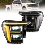 2021-2024 Ford F150 Vland Full BI-LED Headlights With AmberWhite DRL Options YAA-F150-2054D-2B32A (2)