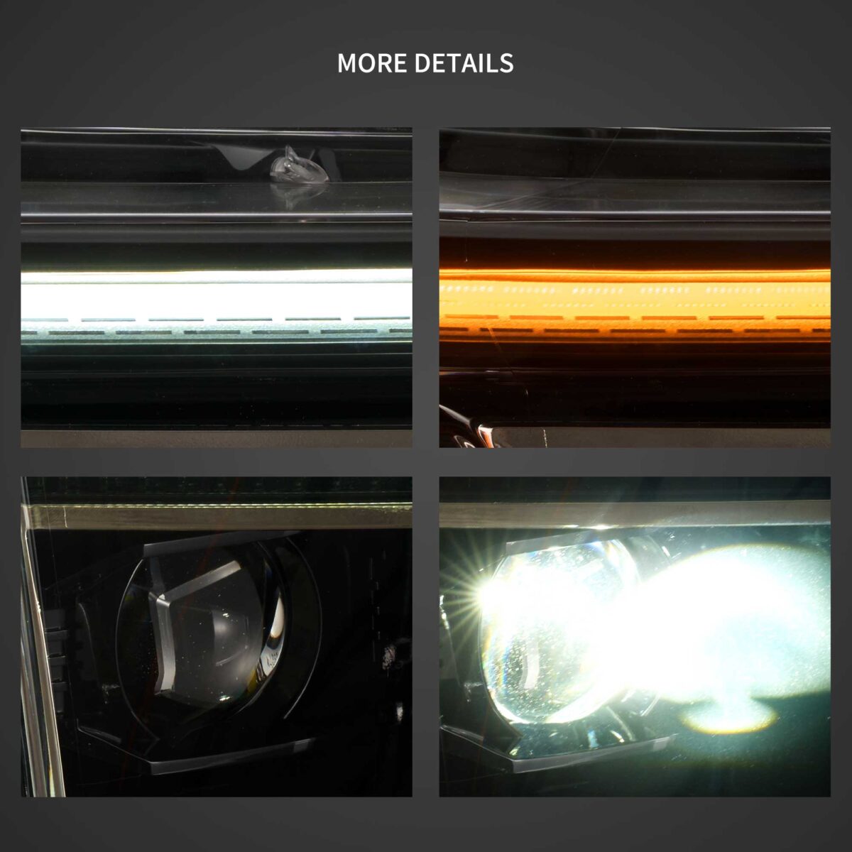 2021-2024 Ford F150 Vland Full BI-LED Headlights With AmberWhite DRL Options YAA-F150-2054D-2B32A (7)