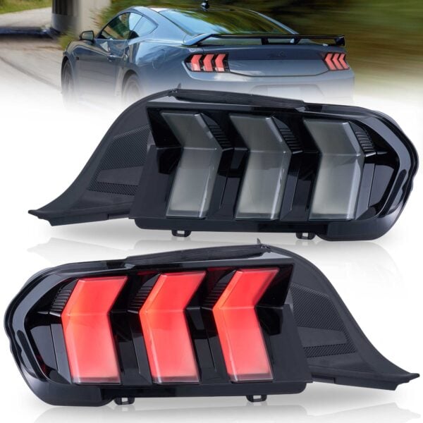 24-26 Ford Mustang S650 Vland LED Tail Lights with Sequential Red Turn Signal (Fit For US Models) YAB-MST-2101 Smoked