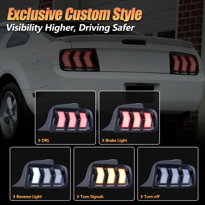 Vland Ford Mustang 2005–2009 RGB Full LED Tail Lights