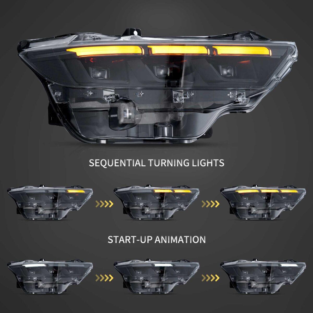 Vland 23-26 Ford Mustang S650 Headlights Full LED YAA-MST-2082-2B31A (2)