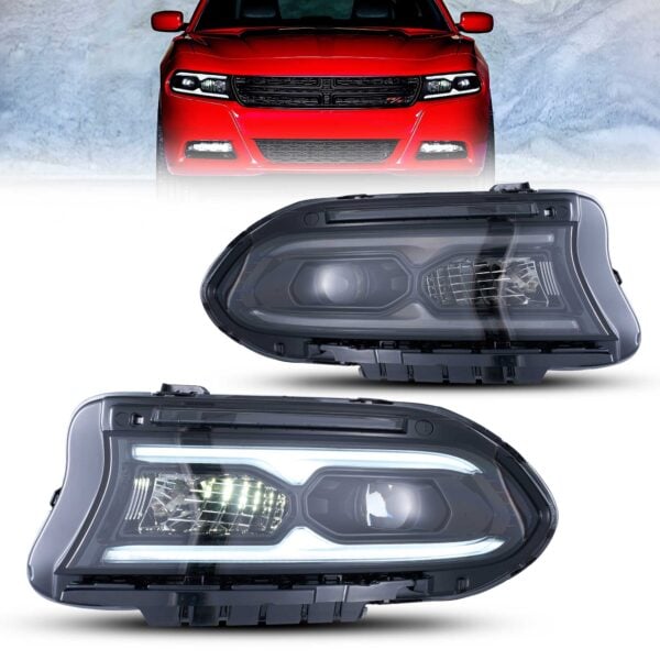 2015-2023 Dodge Charger Halogen Models Vland Projector Headlights YAA-XCHR-2033A-2P41A (1)