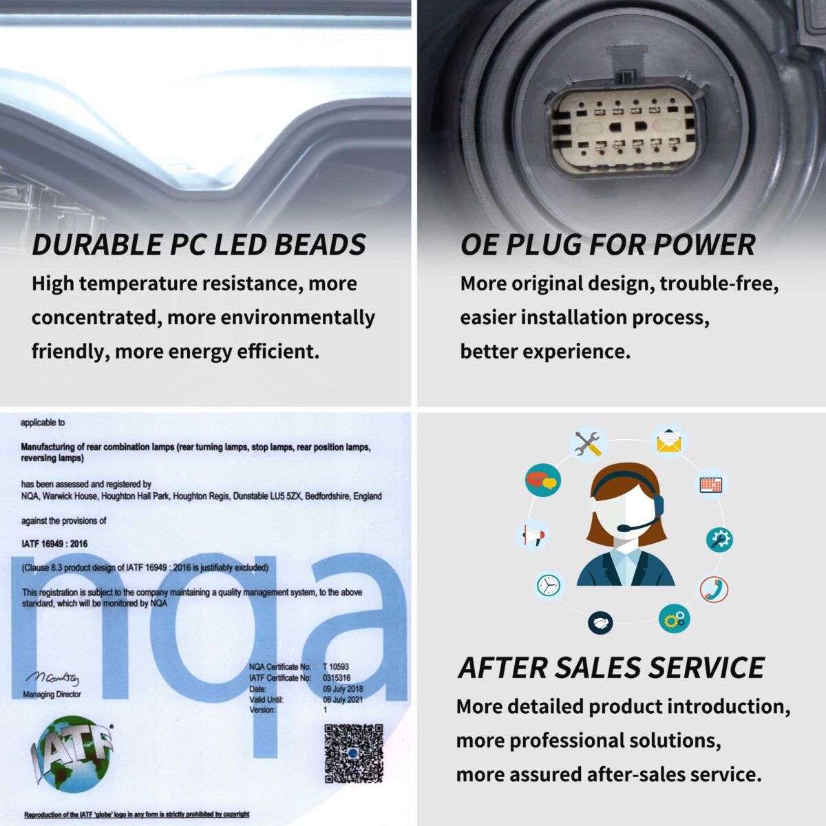 2015-2023 Dodge Charger Halogen Models Vland Projector Headlights YAA-XCHR-2033A-2P41A (11)