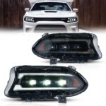 2015-2023 Dodge Charger Vland Bi-LED Projectors Headlights Black YAA-XCHR-2033B-2B31A (1)