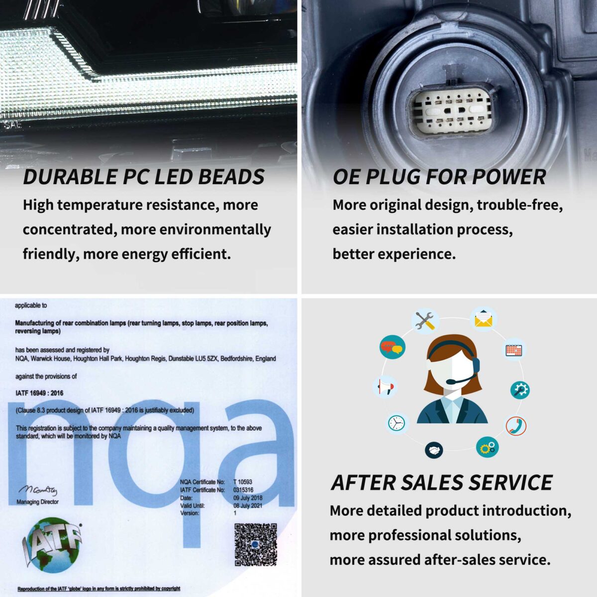 2015-2023 Dodge Charger Vland Bi-LED Projectors Headlights Black YAA-XCHR-2033B-2B31A (11)