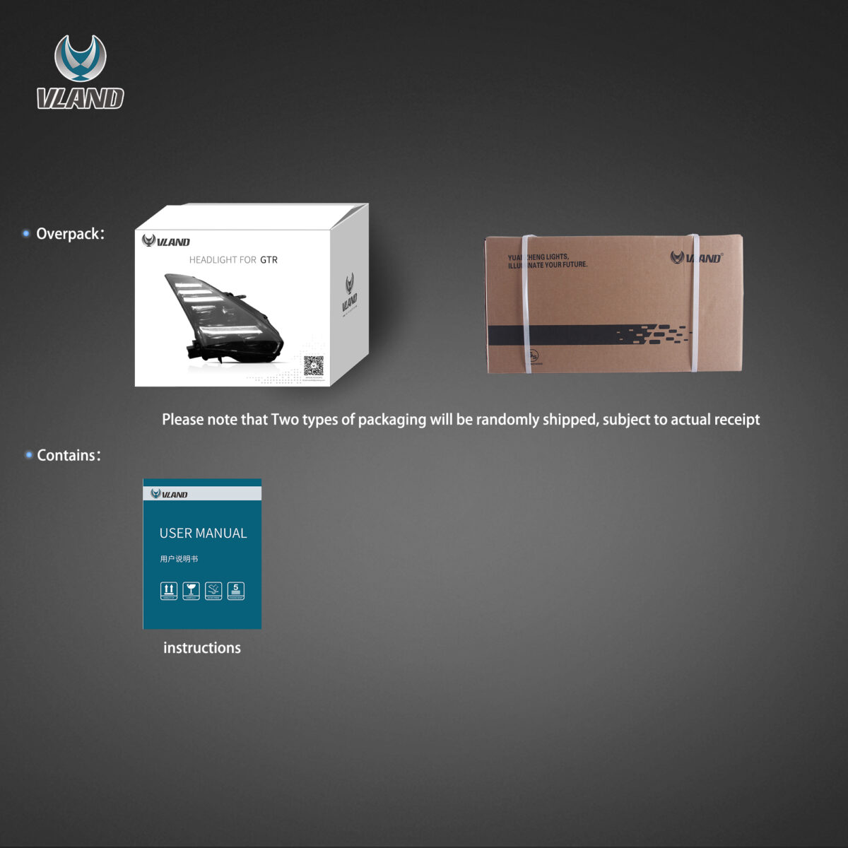 Vland 2008-2023 Nissan GT-R R35 LED Projector Headlights YAA-GTR-2074B-2B32A (11)