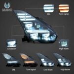 Vland 2008-2023 Nissan GT-R R35 LED Projector Headlights YAA-GTR-2074B-2B32A (2)