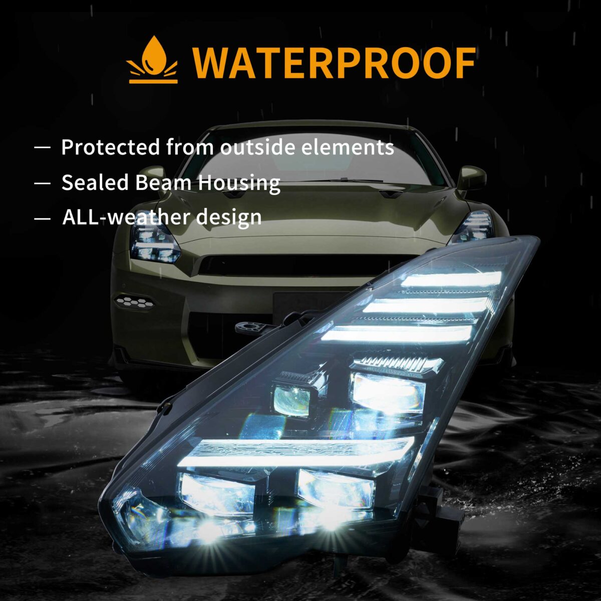 Vland 2008-2023 Nissan GT-R R35 LED Projector Headlights YAA-GTR-2074B-2B32A (5)