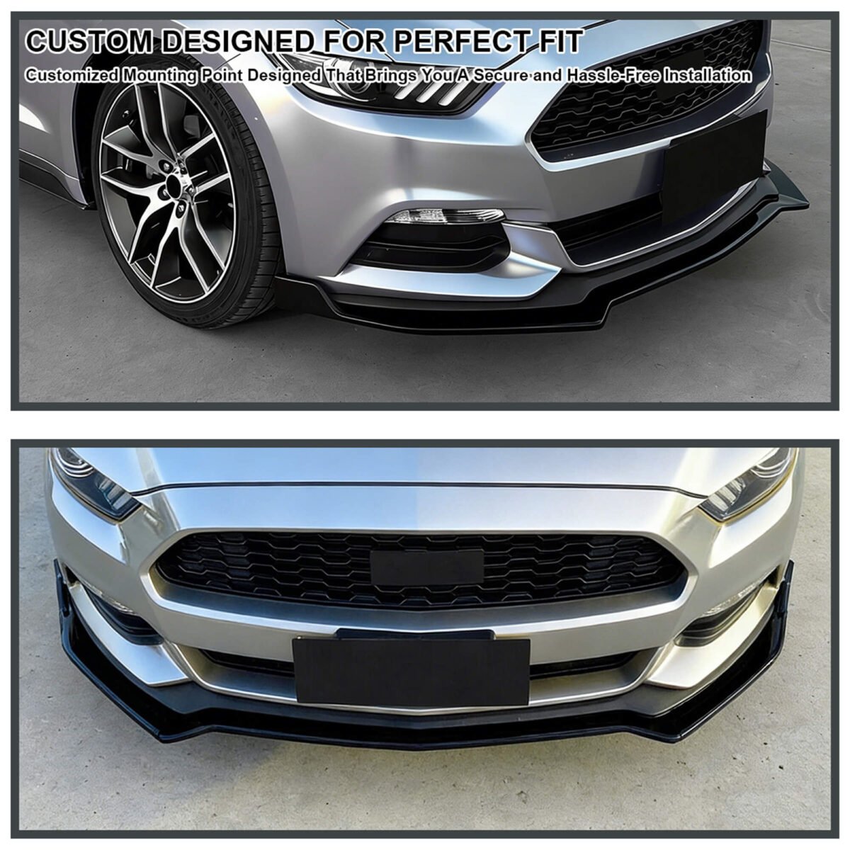 Vland 2015-2017 Mustang GT Performance Style Front Bumper Lip Chin Spoiler Splitter Black YHS-15MST-9141 (2)