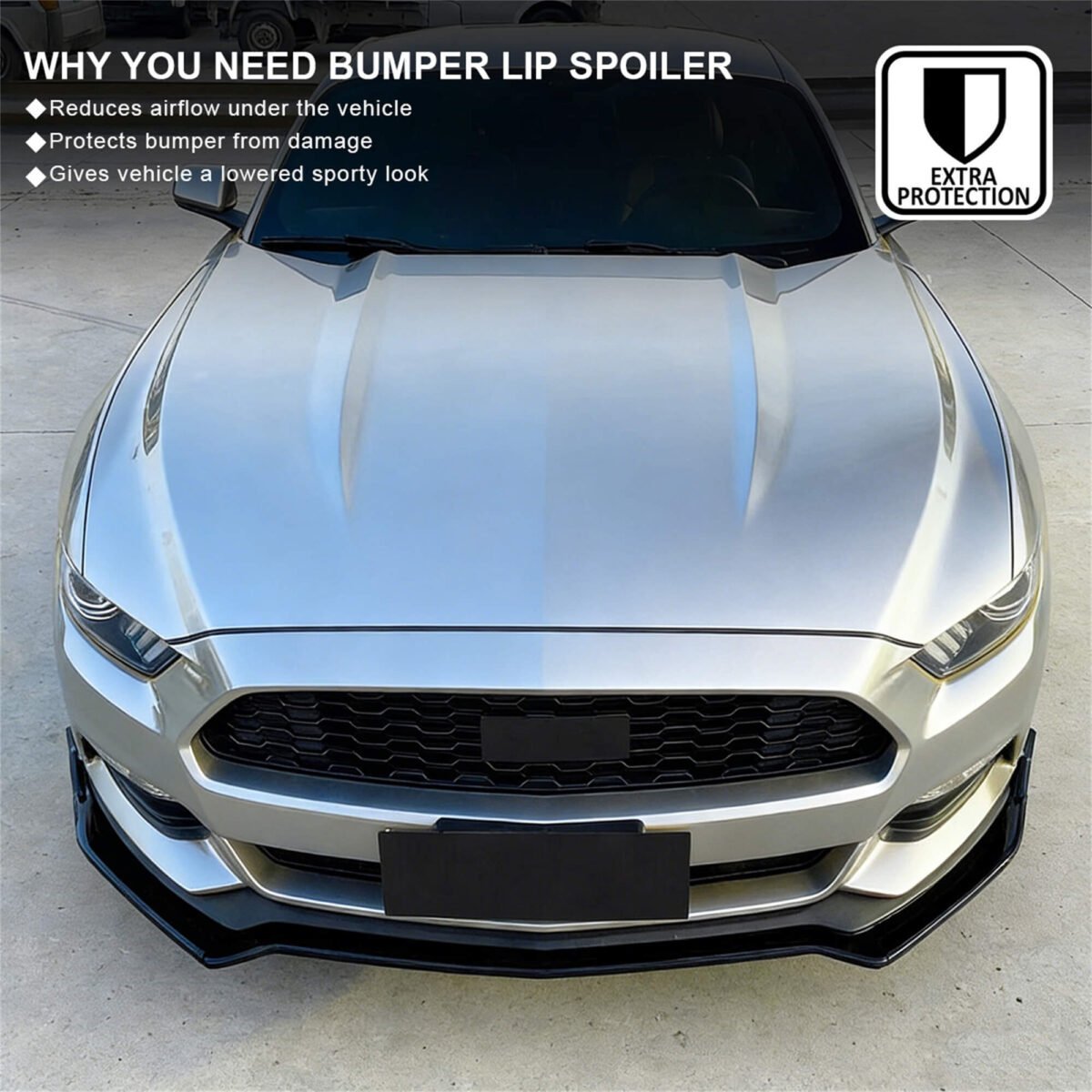 Vland 2015-2017 Mustang GT Performance Style Front Bumper Lip Chin Spoiler Splitter Black YHS-15MST-9141 (4)