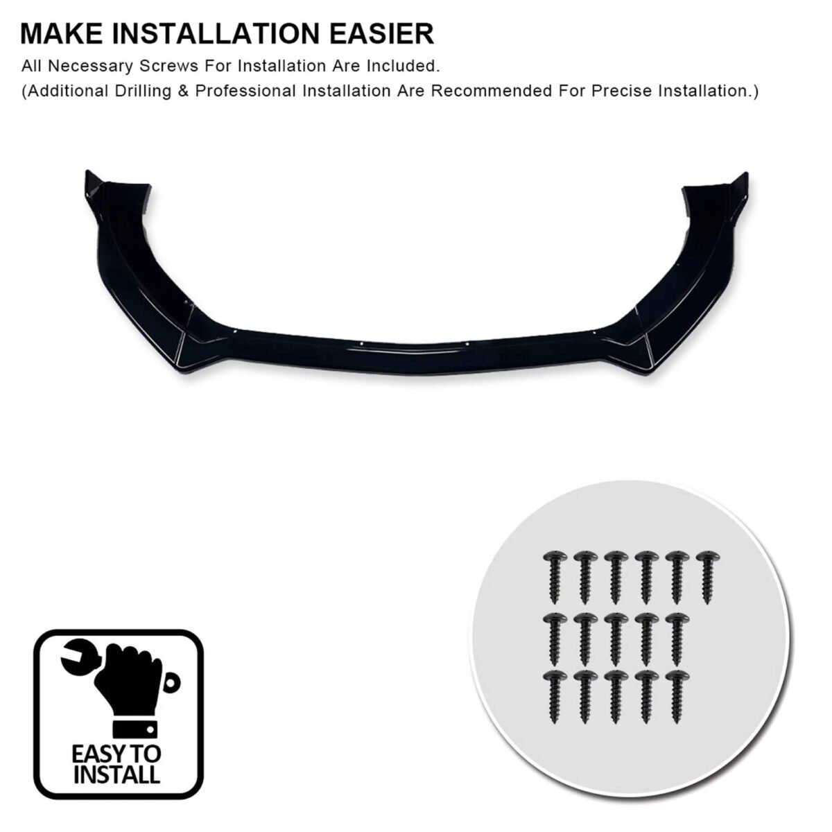 Vland 2015-2017 Mustang GT Performance Style Front Bumper Lip Chin Spoiler Splitter Black YHS-15MST-9141 (7)