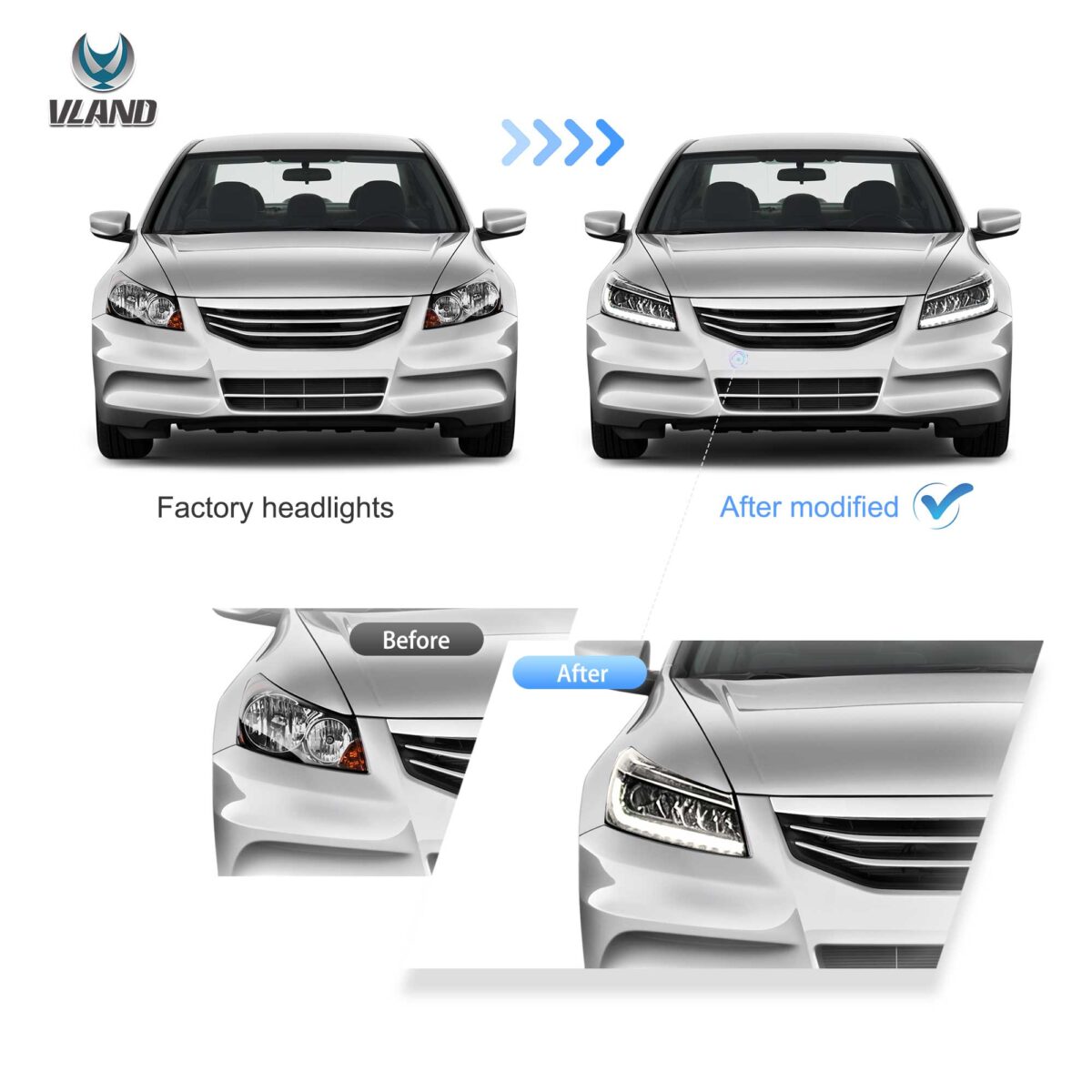 08-12 Honda Accord Sedan 8th Gen Vland LED Headlights YHA-YG-8162-2P31A (5)