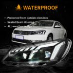 2011-2015 VW Passat Vland LED Projector Headlights wStartup Animation YHA-B7-8134A (6)