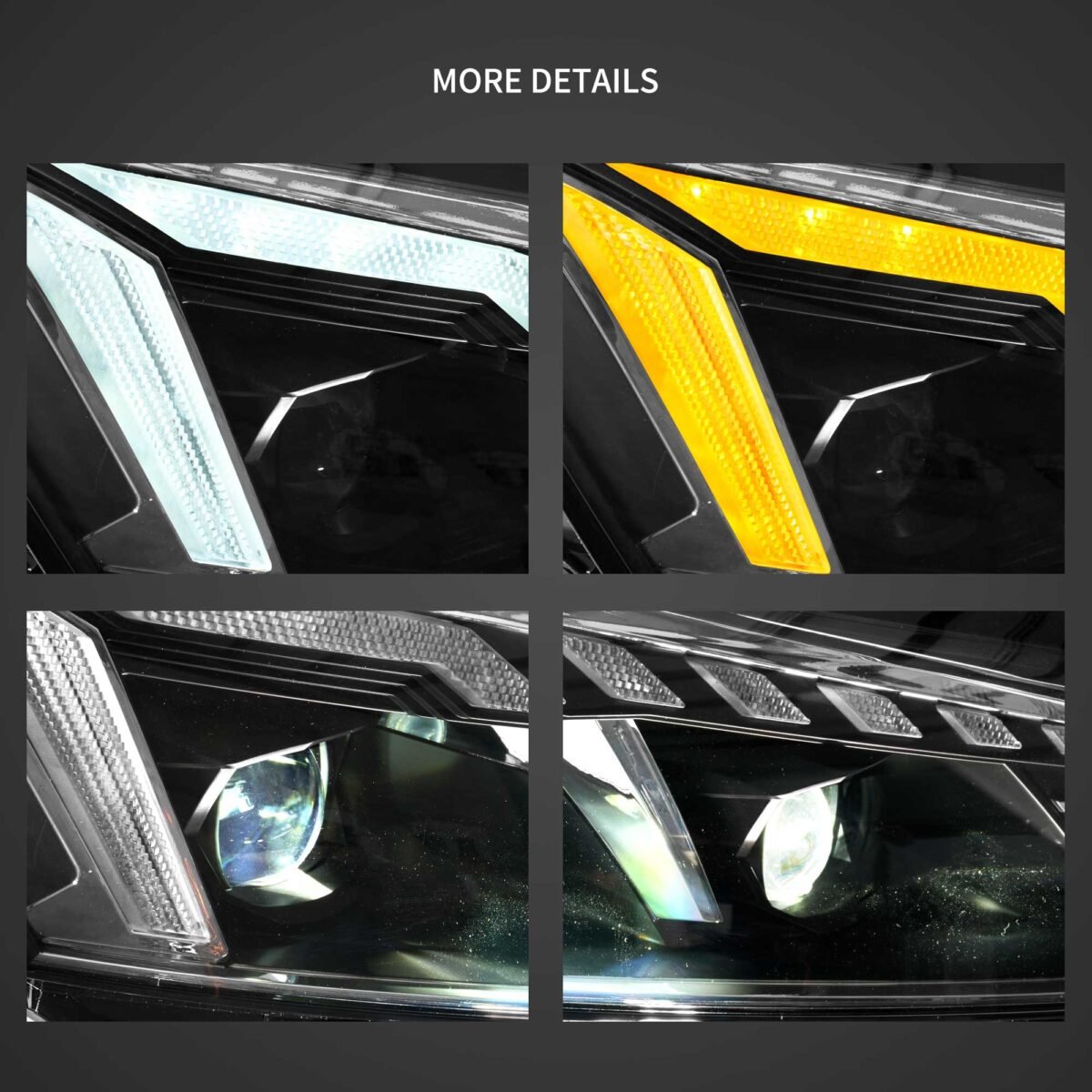 2011-2015 VW Passat Vland LED Projector Headlights wStartup Animation YHA-B7-8134A (7)