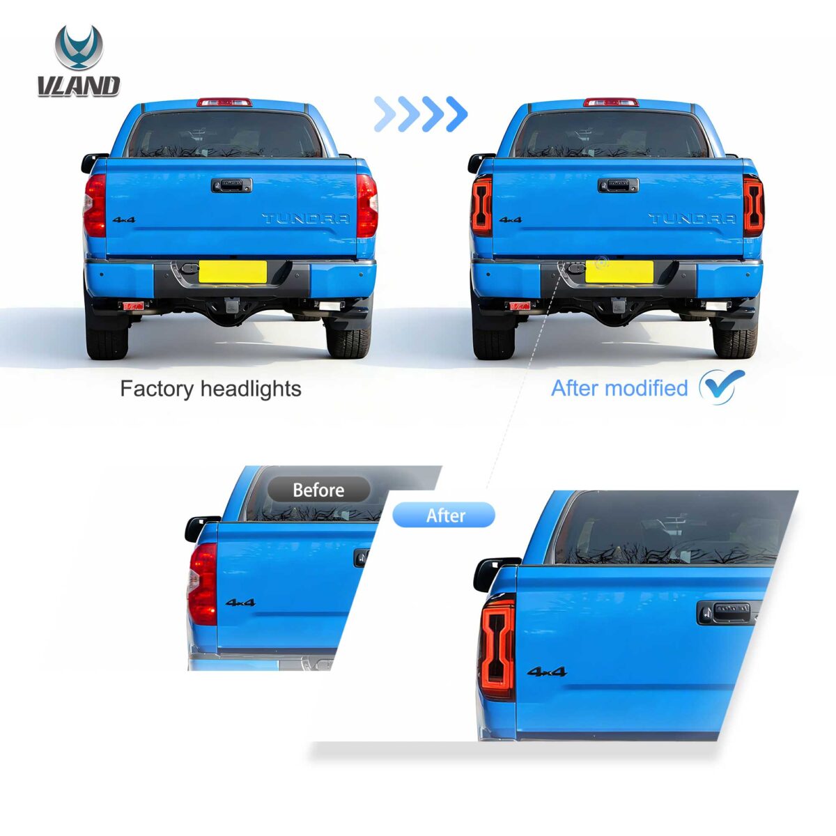Vland 14-21 Toyota Tundra LED Tail Lights YHB-TD-8085-FS1YC (5)