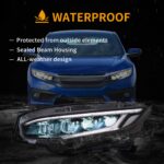 16-21 Honda Civic Sedan Hatchback Coupe Vland LED Projector Headlights YHA-CIV-8137 (6)
