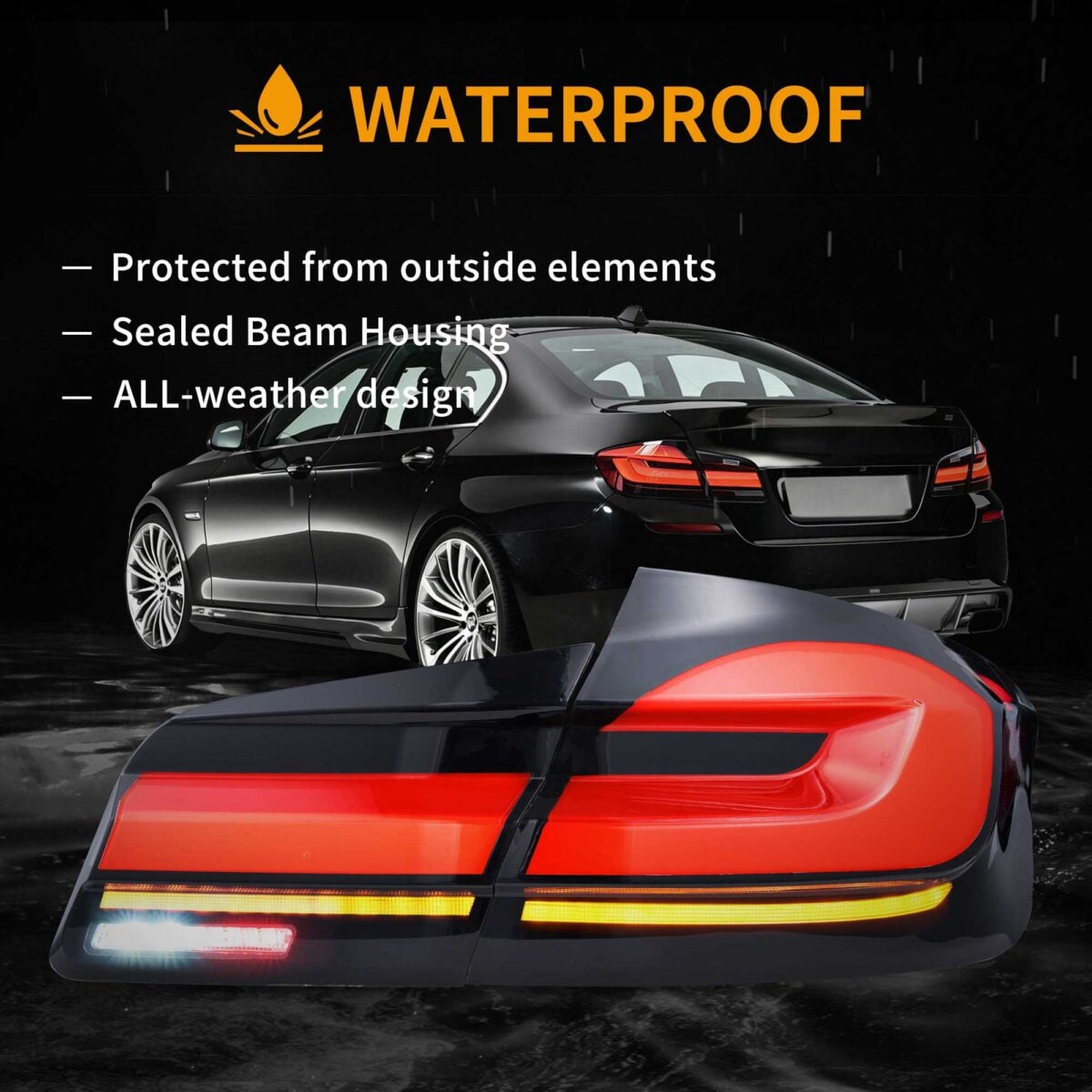 2011-2017 BMW 5 Series M5 F10 F18 Vland LED Tail Lights G30 LCI Style YHB-F10-8075A-RC1YC (6)