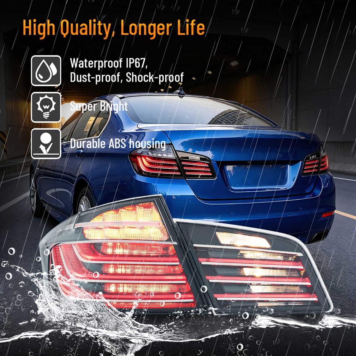 2011-2017 BMW 5 Series M5 F10 F18 Vland LED Tail Lights LCI Style YHB-F10-8075B-RS2YC (10)