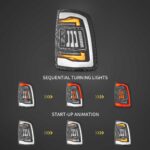 2019-2024 Dodge RAM 2500 RAM 3500 Vland LED Tail Lights With Amber Turn Signal YHB-DG-8086C-TM1YC (2)