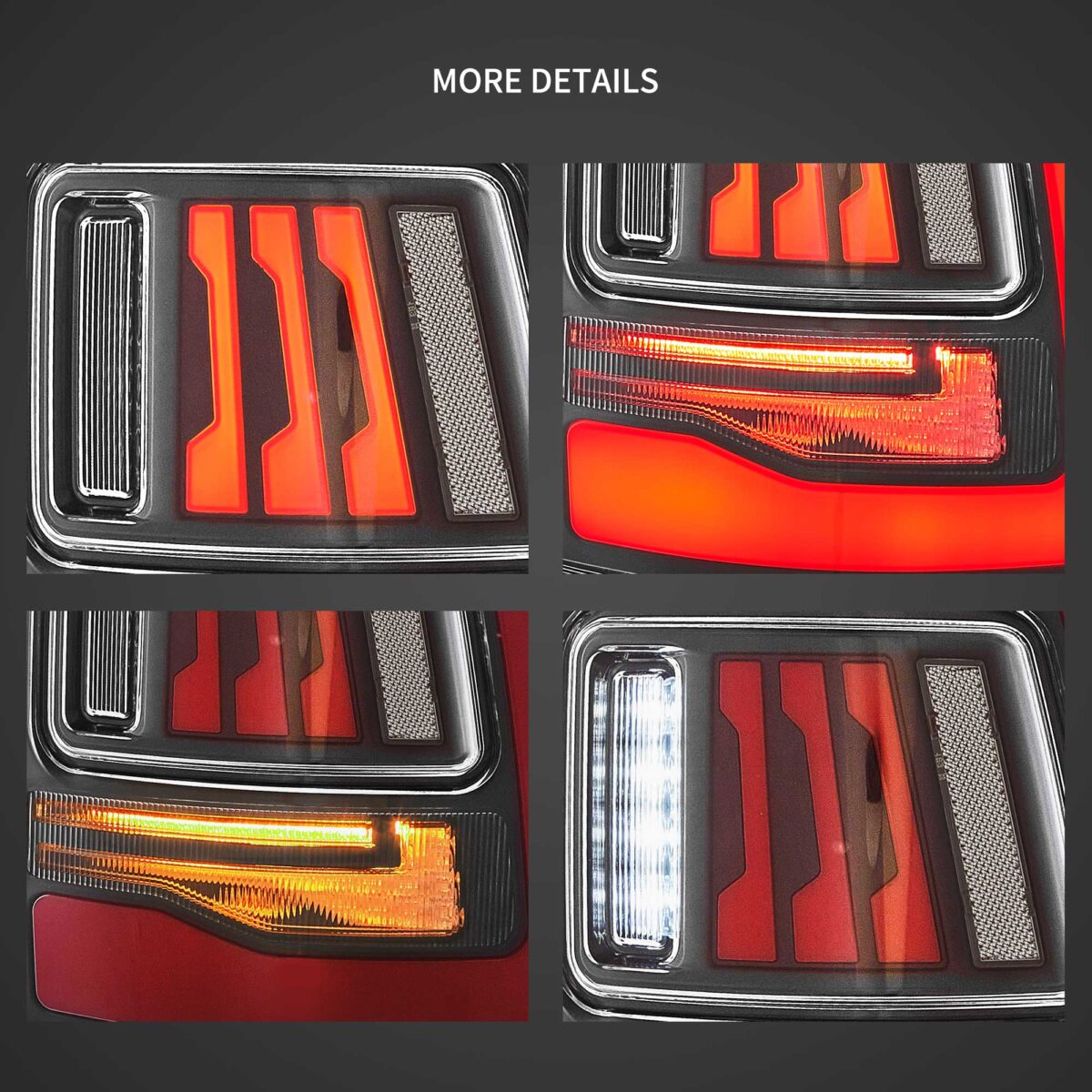 2019-2024 Dodge RAM 2500 RAM 3500 Vland LED Tail Lights With Amber Turn Signal YHB-DG-8086C-TM1YC (7)
