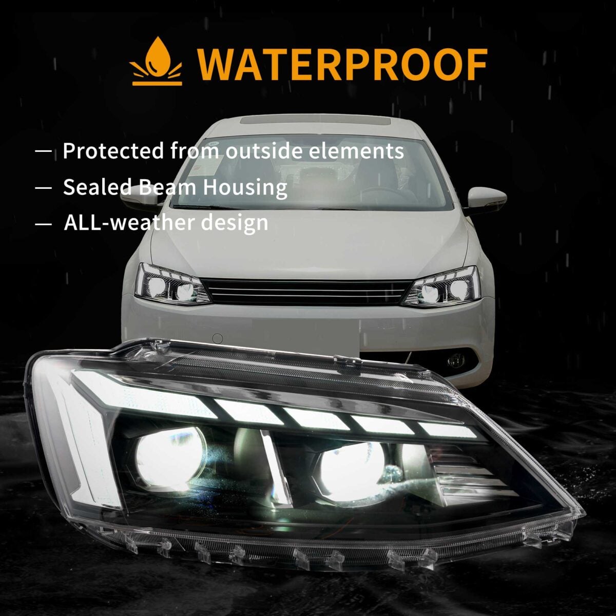 12-18 VW Jetta MK6 Vland Dual Beam Projector Headlights YHA-ST-8171 (6)