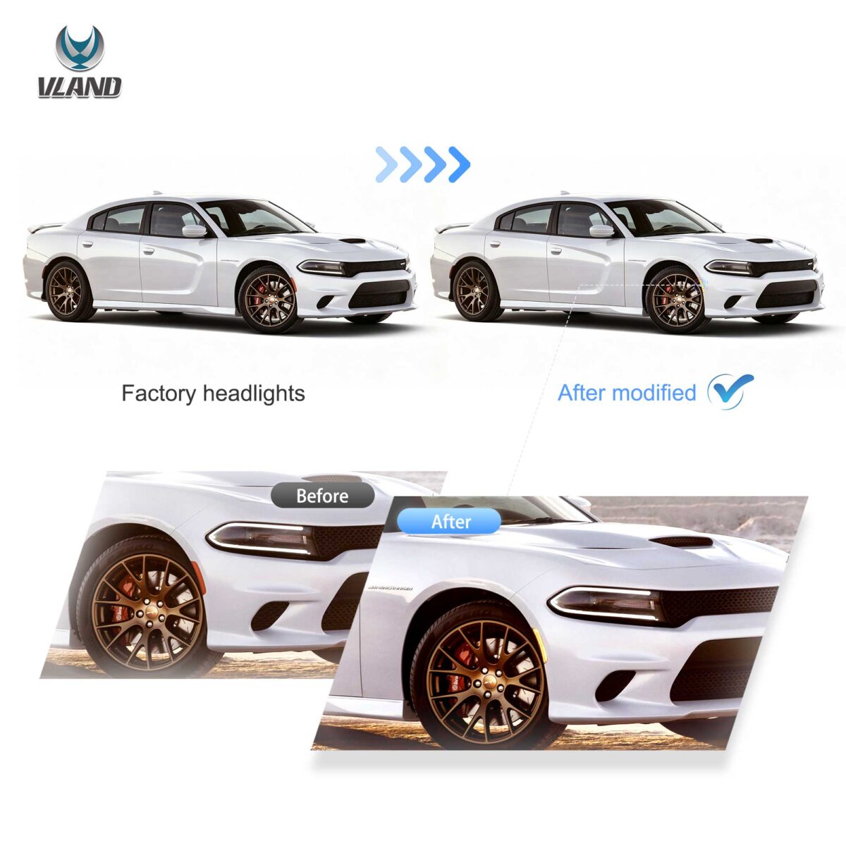 Vland 2015-2023 Dodge Charger LED Side Marker Lights - Image 5