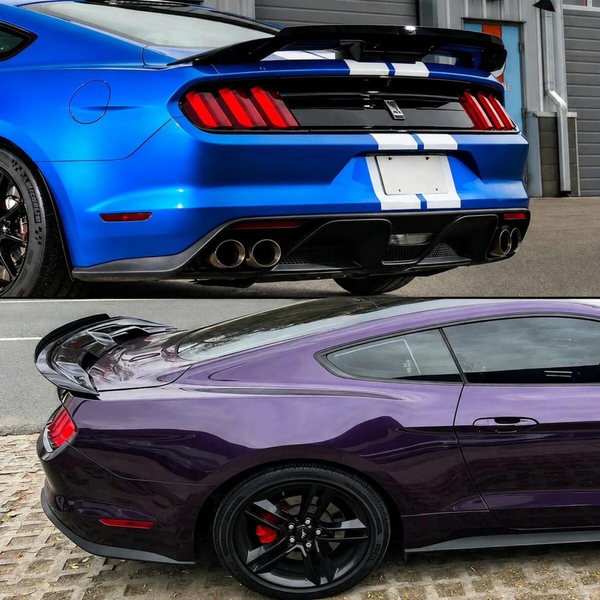 2015-2023 Ford Mustang GT500 Style Rear Trunk Spoiler with Smoked Gurney Flap YHS-15MST-9102-1 (3)