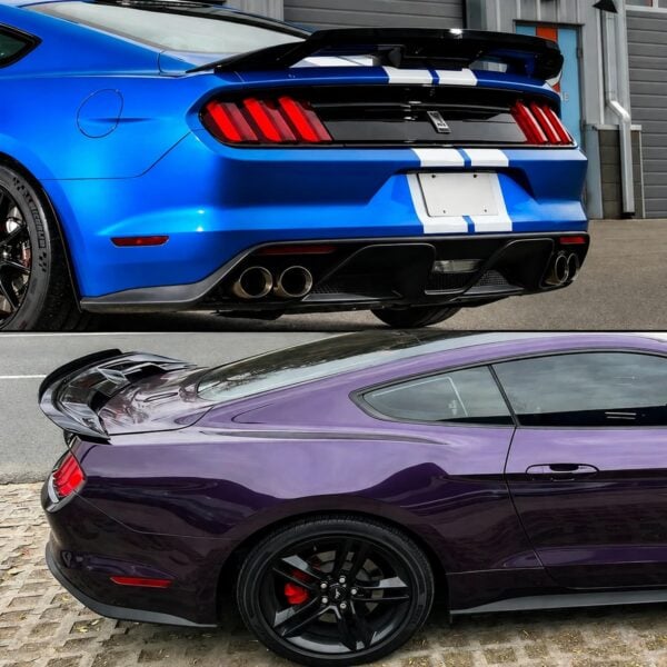 2015-2023 Ford Mustang GT500 Style Rear Trunk Spoiler with Smoked Gurney Flap YHS-15MST-9102-1 (3)