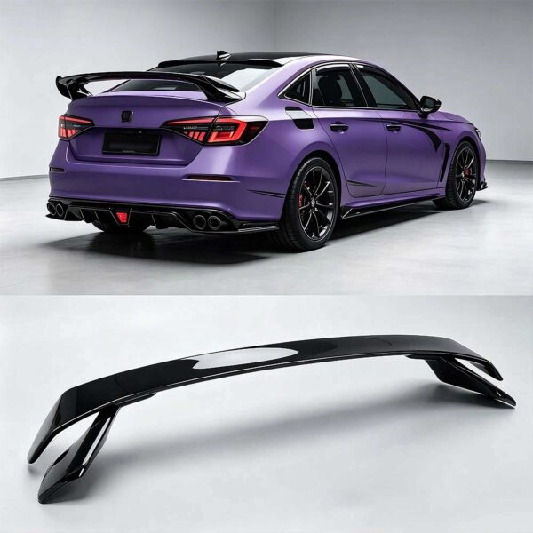 2022-2026 Honda Civic Sedan Rear Trunk Spoiler Wing HPD Style Gloss Black YHT-WY-9740-06 (2)