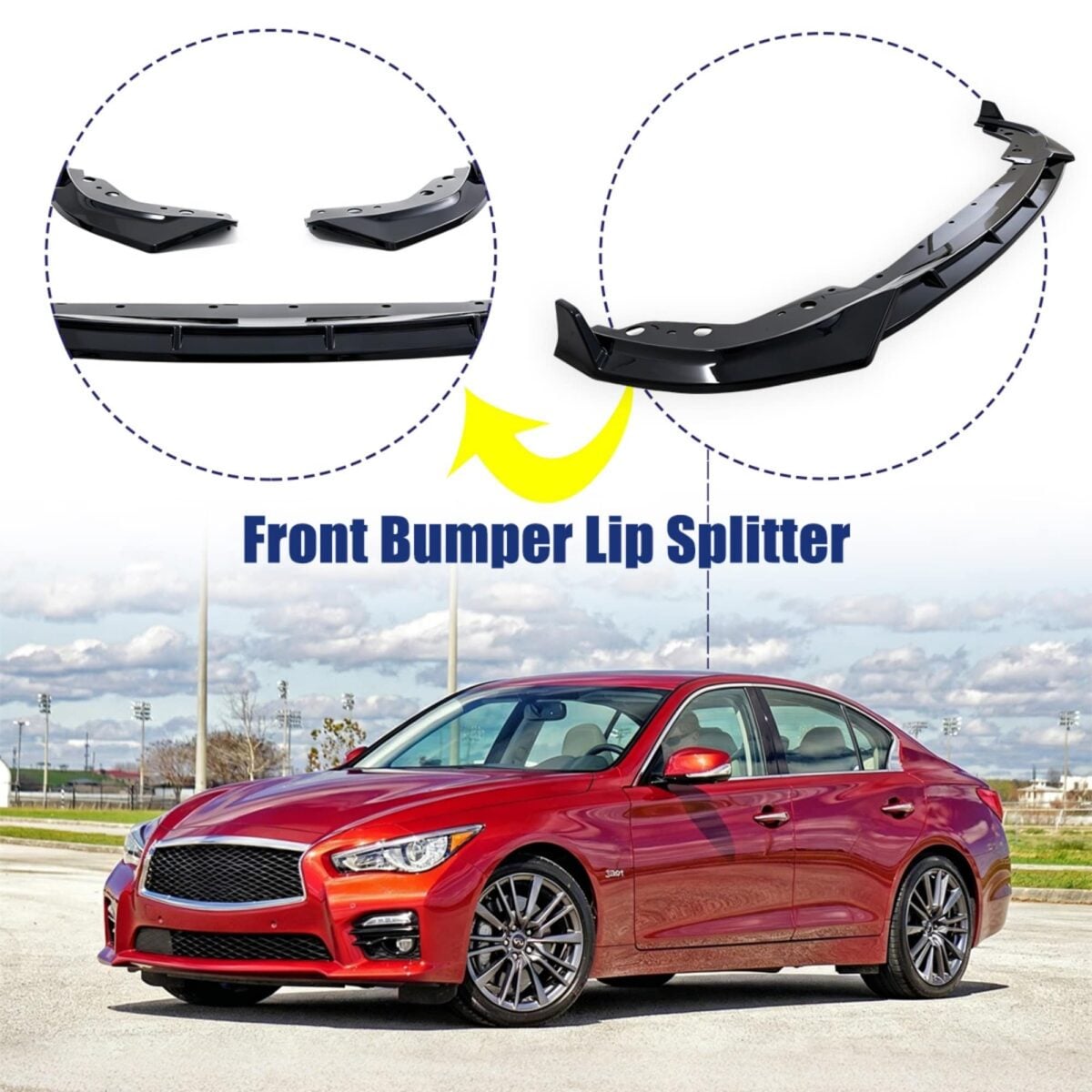 BMW 3 Series G20 G21 2023-2025 Front Bumper Lip Splitter GT Style YHT-QC-9738-01 (3)