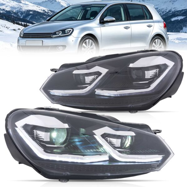 09-14 VW Golf MK6 Vland LED Headlights With MK7.5 Style YHA-G6-8156 (1)