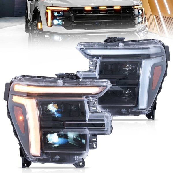 2024-2026 Ford F150 Vland Full Headlights W Amber DRL YAA-F150-2118 (1)