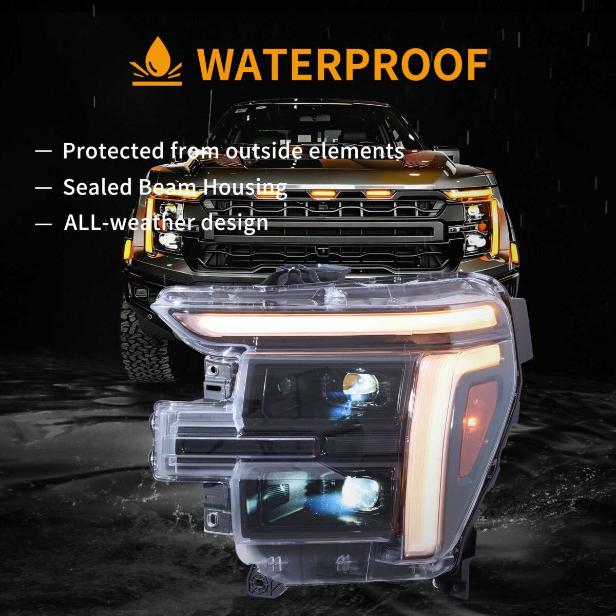 2024-2026 Ford F150 Vland Full Headlights W Amber DRL YAA-F150-2118 (3)
