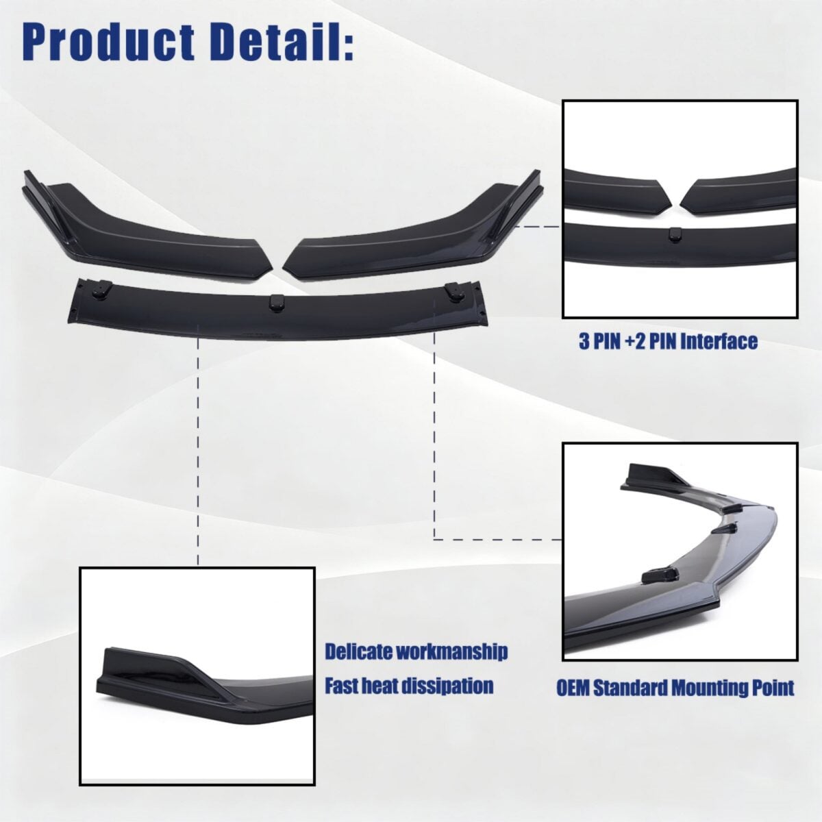 2016-2021 Honda Civic 10th 4DR Sedan Bumper Spoiler Lip YHT-QC-9738-12 (4)